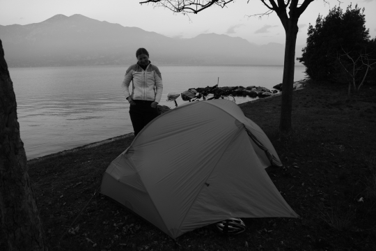 Our perfect camping spot right next to the lake