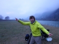 Camping next to the river and waking up early morning