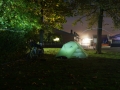 Night photo of our tent.