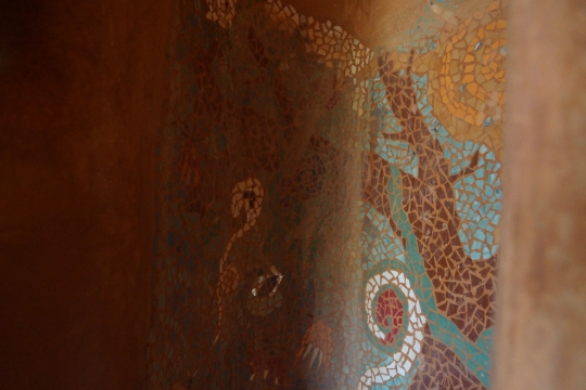 Detail in straw bale school