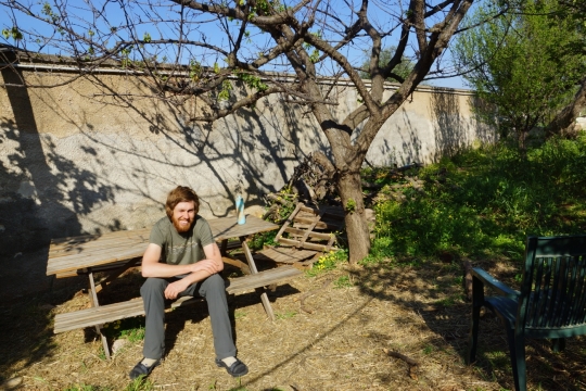 Martin at the internet and chill spot