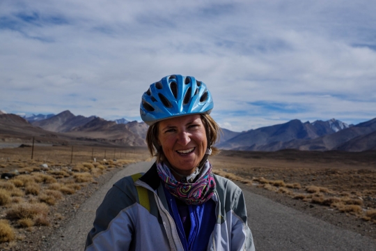 Susanne cycling up :)
