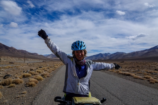 Susanne cycling up :)