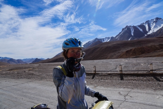 Susanne cycling up :)