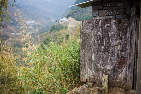 Khonoma Wooden tribal entrance