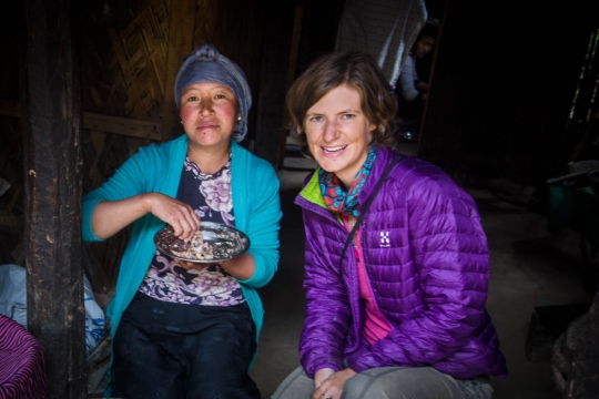 Khonoma woman of village with Susanne