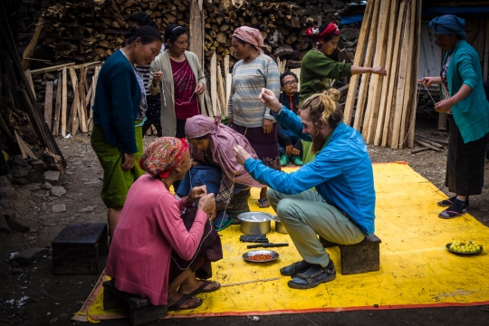 Khonoma making festival decorations