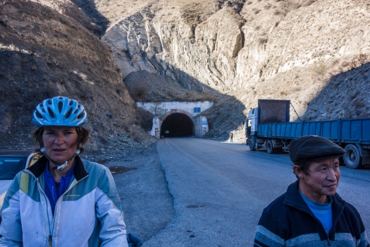 Cycling out of a tunnel