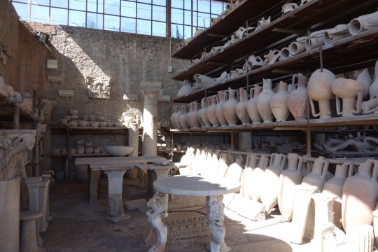 Archives with pots and tables