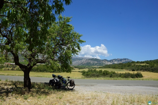 Our bikes in the shade.