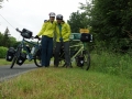 On our way to our first camping in Creon and it started to rain.