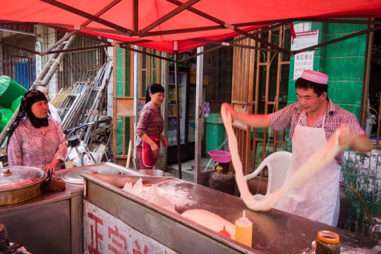 A muslim restaurant where fresh noodles are made