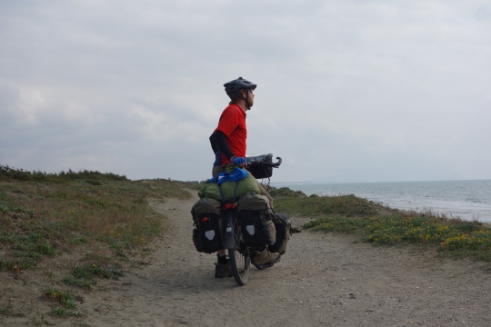 The sandy road which was the bicycling track...