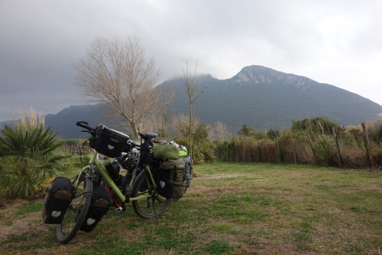 Perfect view from our camp spot with dark clouds