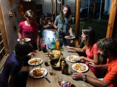Dinner at Veroniques with Nico, Anna, Mark and Jules