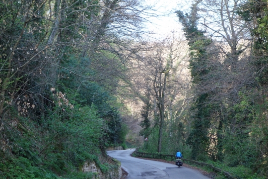 Steep uphill on our way to Rionero early morning
