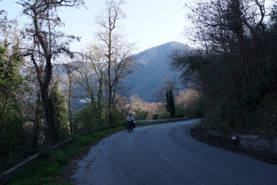Steep uphill on our way to Rionero early morning
