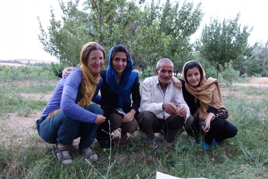 Farmer with daughters Mina and Leila
