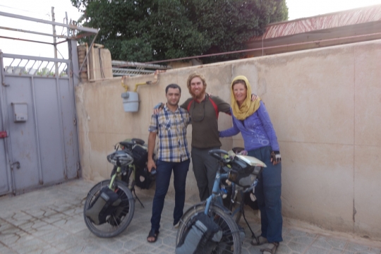 Staying with Warmshowers host Mohsen who picked us from the road