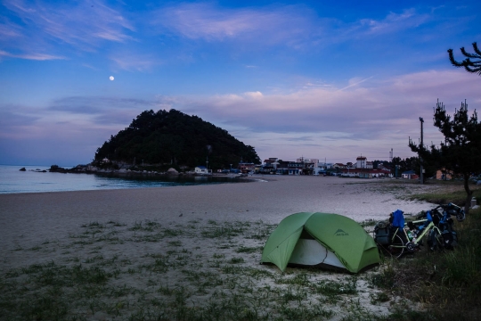 Perfect camping on the beach