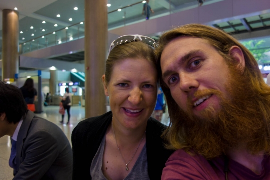 Picking up mom and partner from airport