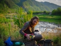 Beautiful campspot and making oatmeal pancakes