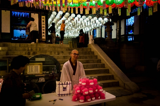 Visiting temple for Buddhas birthday