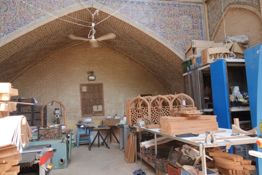 At the Khan school in Shiraz, restoration