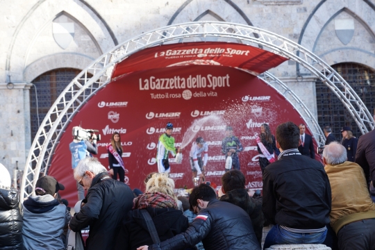 The podium with the top three