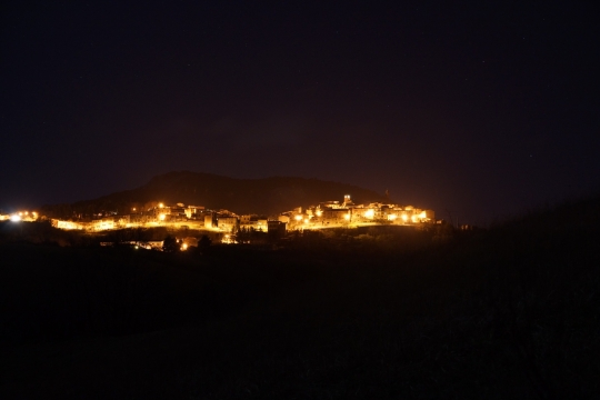 Camping on a hill just outside Castell Azzara