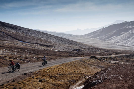 Ascent up Kyzyl Art pass in early morning