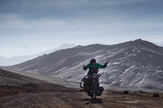 Bertrand at the top of the pass