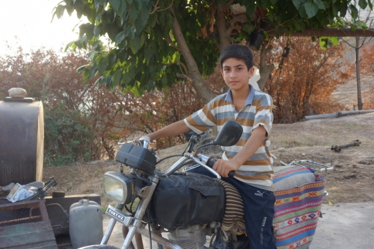 Amin on motorbike