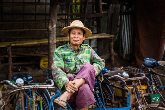Beautiful old bicycle man