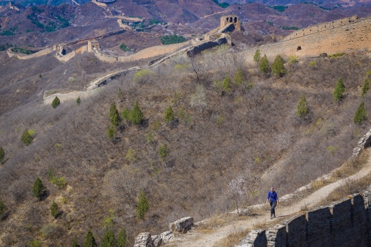 Wall snaking its way up and down valleys