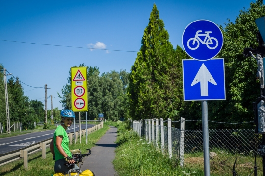 So many roadsigns in Hungary and cycling lanes!