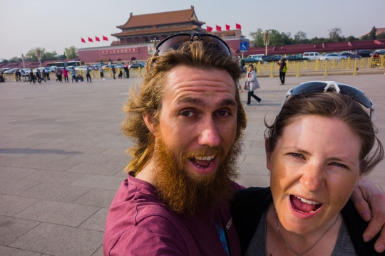 In the background the Forbidden city