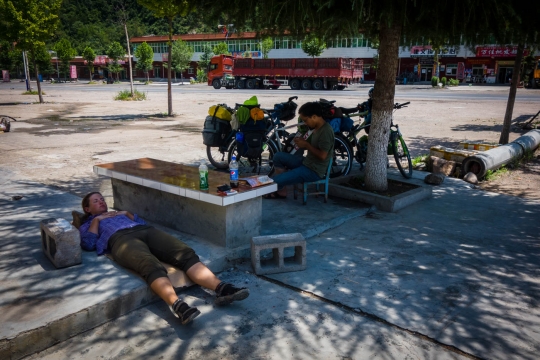 Relaxing at lunch time