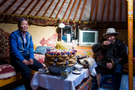 Celebrations with family in a ger