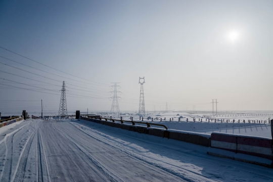 Service road outside Urumqi