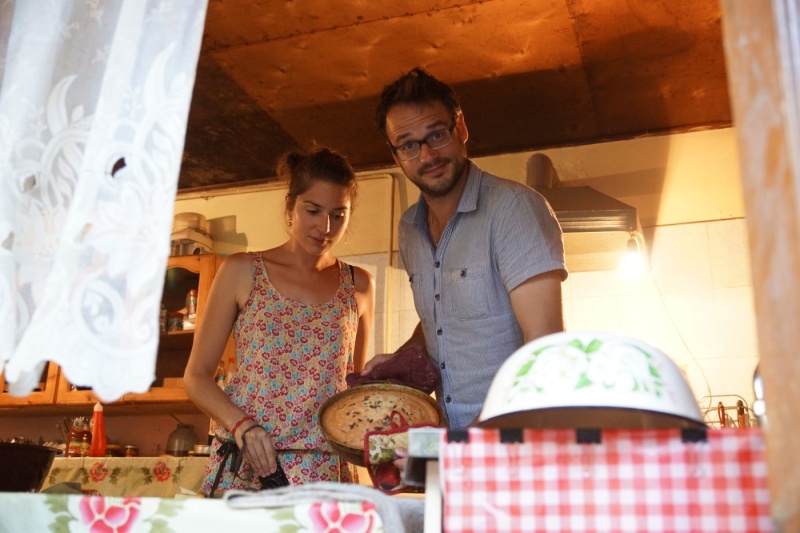 Brice and Marion making a cake