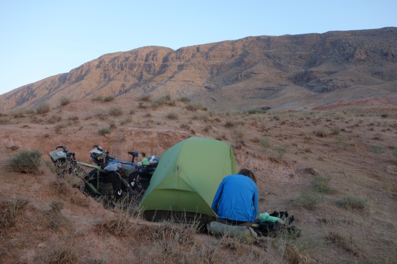 Camping with great mountains