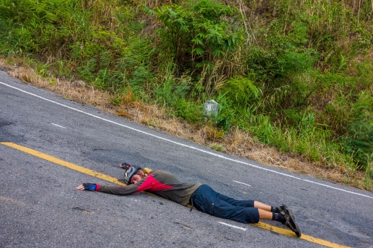 Roads are steep in Thailand