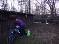 Packing up after camping at stables in Miel