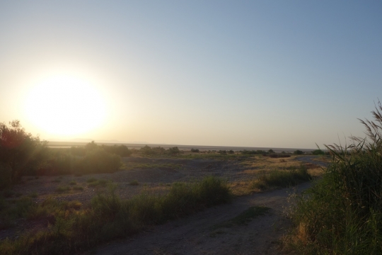 Sunset over Urmia lake