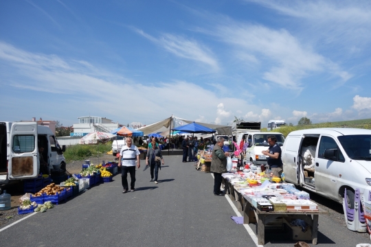 Market next to the road