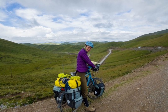 Susanne on a downhill