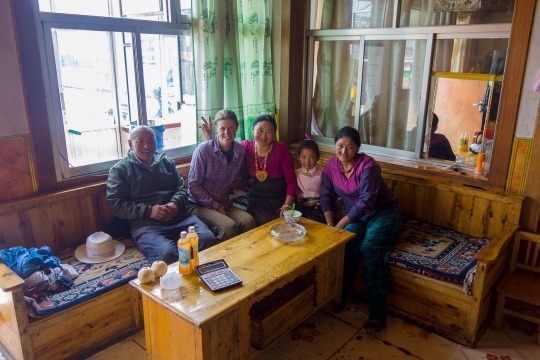 Friendly family and rainbreak