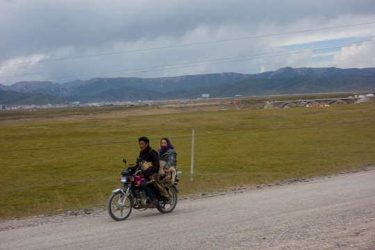 On the motorbike