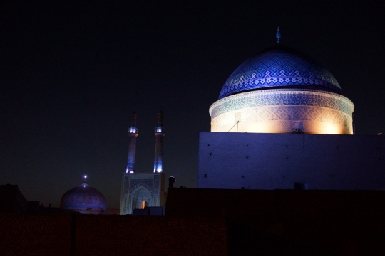 Old city of Yazd by night